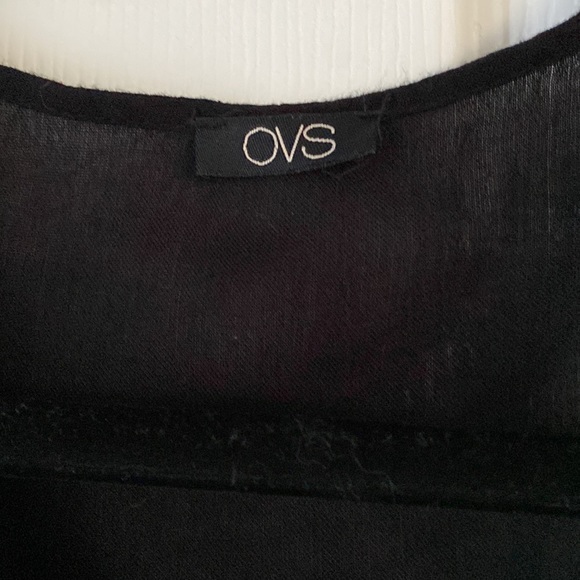 Peasant Boho Dress Black White Embroidery Elastic waist tassel ties at neck - Picture 3 of 4